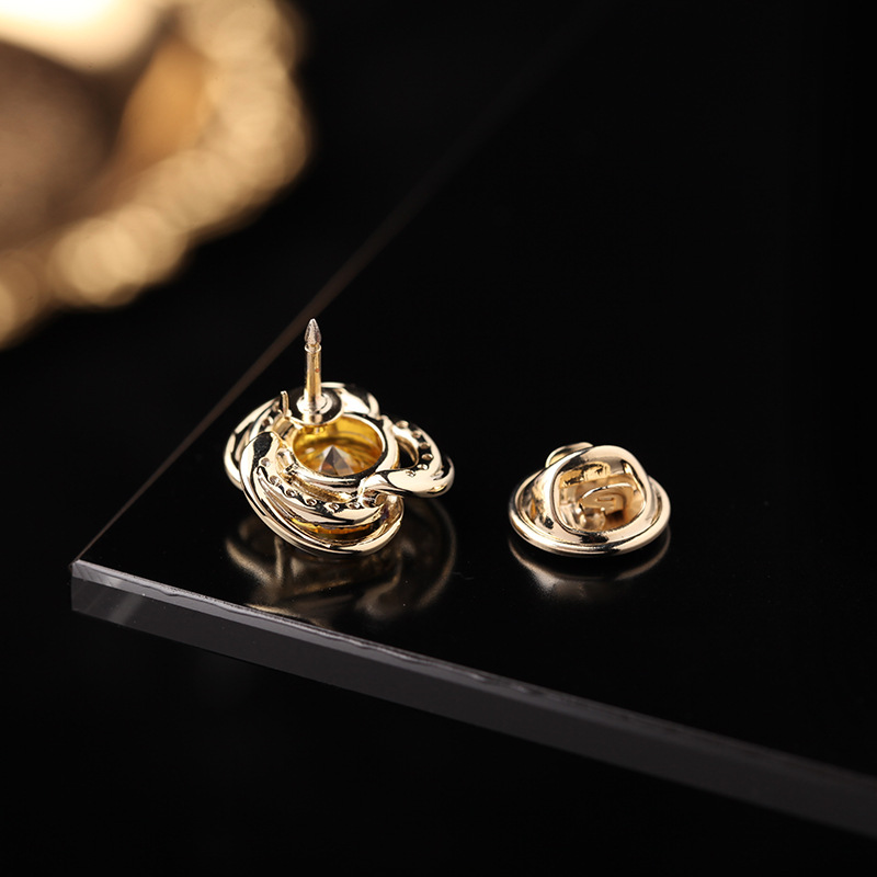 高级感时尚精致微镶满锆蓝色冰裂纹宝石胸针衬衫西装防走光刺马针