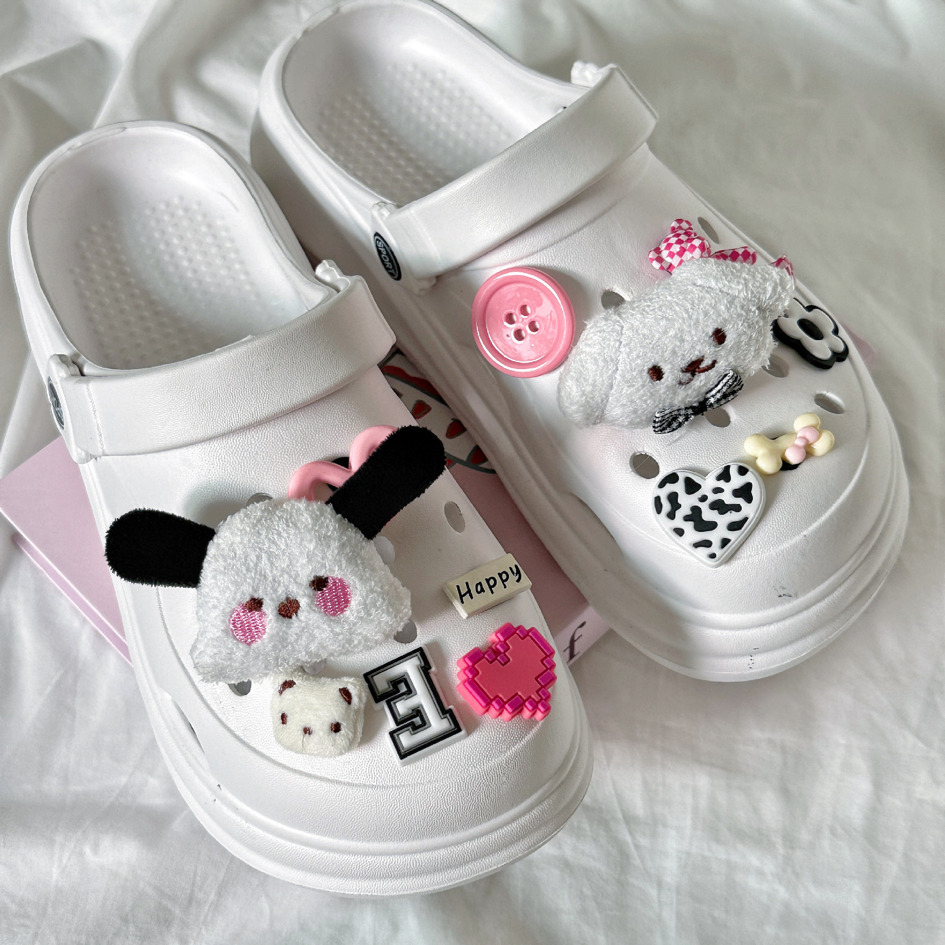 洞洞鞋鞋扣配饰可爱卡通帕恰狗小熊diy鞋面配件装饰品可拆卸鞋花