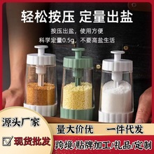 跨境新款定量控盐瓶按压式调味罐密封调料盒食盐罐佐料罐厨房用品