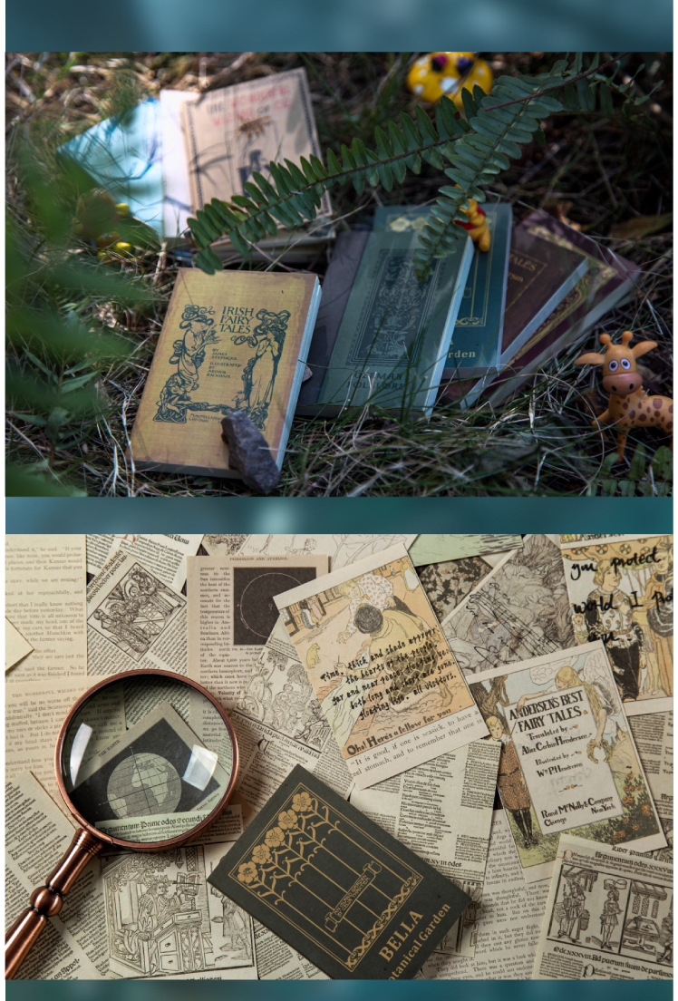 陌境仿书籍收藏本 小世界奇观·摘录 复古手帐拼贴素材留言纸8款