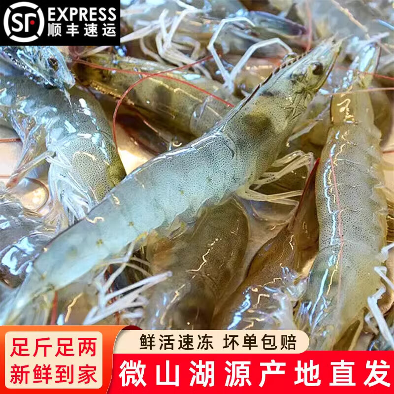 十里馋微山湖新鲜大虾鲜活速冻超大基围虾淡水青虾冷冻生鲜南美白