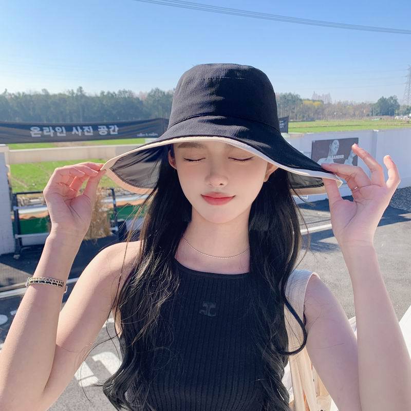 Hat Female 2023 New Big Brim Japanese Style Fisherman Hat Summer UV Sun Shade Sun Protection Hat Seaside Beach Hat