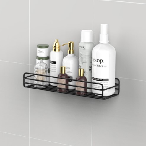 Bathroom Storage Rack Punch-Free Bathroom Storage Rack Rectangular Iron Multi-Functional Wall Rectangular Storage Rack