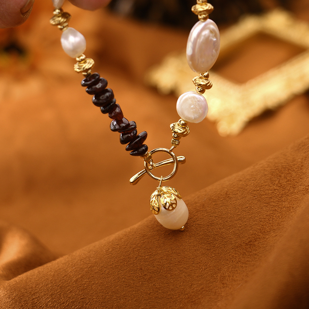 Original Natural Baroque Purple Garnet All-Match Bracelet Niche Design Light Luxury Bracelet Girlfriends Student Jewelry