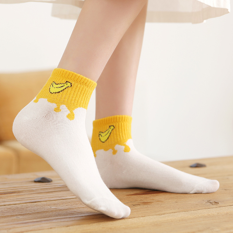 Women's Japanese-Style Spring and Autumn All-Match Socks Korean-Style Cartoon Cream Fruit Boat Socks Cute Sweet Girl Student
