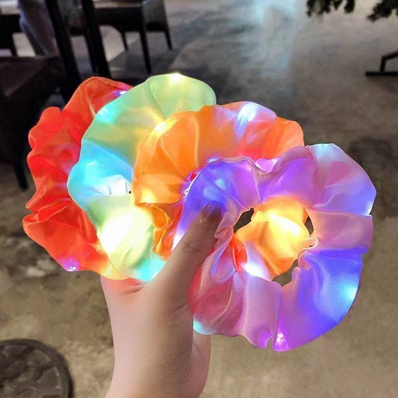 Cross-Border Headwear Led Hair Ring Luminous Large Intestine Hair Ring Bar Nightclub Support Luminous Hair Accessories Stall TikTok Wholesale