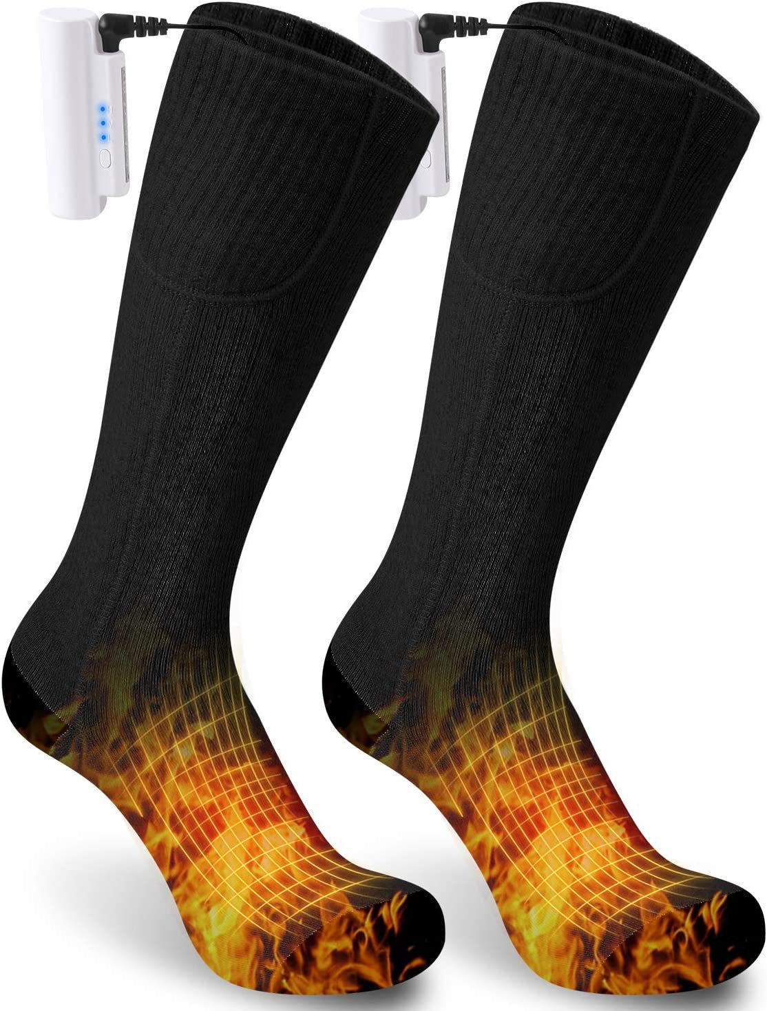 跨境亚马逊一件代发户外加热袜子冬季防寒充电加热袜可调温发热袜