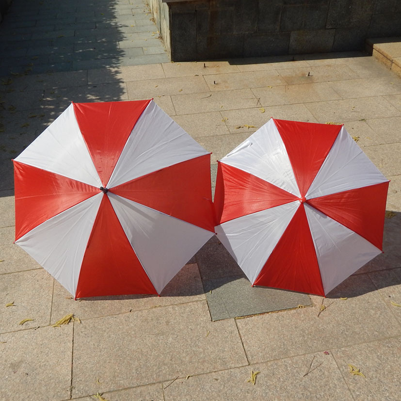 厂家批发红白雨伞幼儿园舞蹈道具伞小学生直柄西瓜伞学校团体操伞
