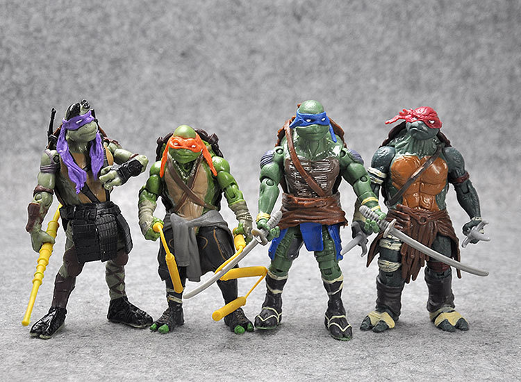 经典电影版4款忍者神龟热销手办模型玩具公仔造型关节可动收藏品