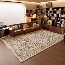 中古风客厅地毯复古美式高级沙发茶几毯卧室床边毯满铺书房地垫
