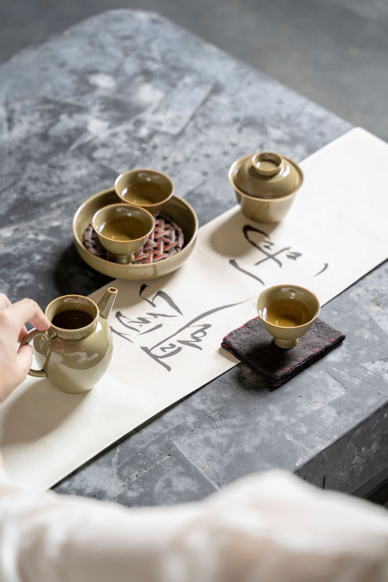 宜室茶话 青瓷宋韵高足品茗杯 功夫茶具茶杯主人杯 文人空间茶器