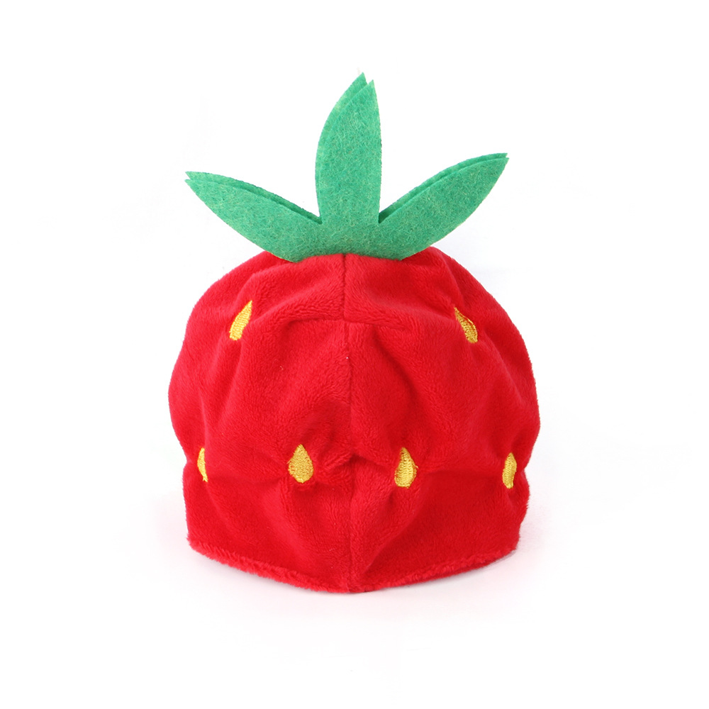 New Pet Funny Hat Dog Cat Strawberry Hat Green Leaf Big Strawberry Headgear Funny Supplies