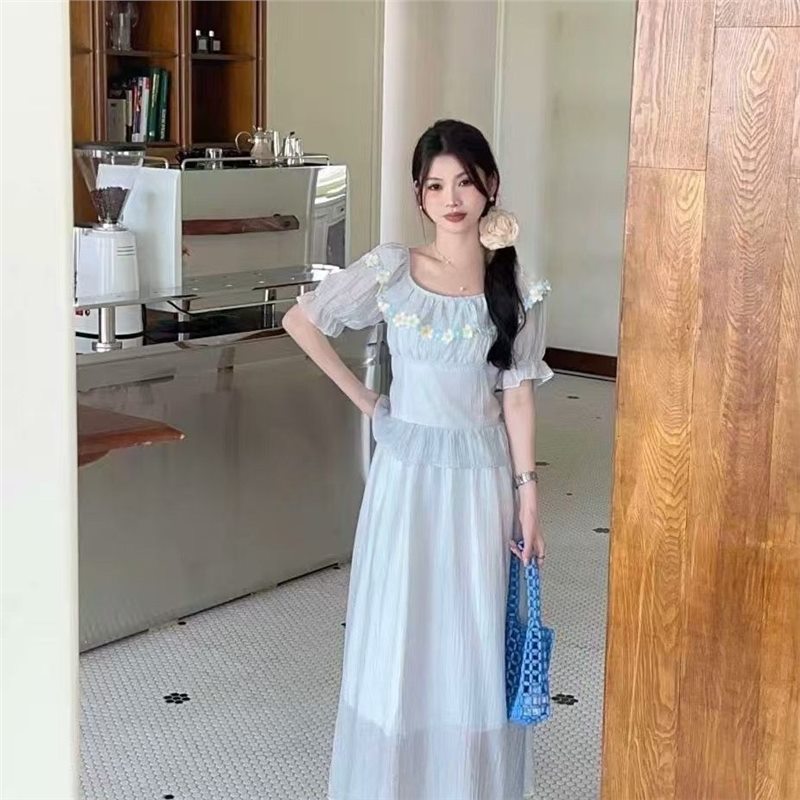 夏季甜美法式2025短袖上衣显瘦半身裙两件套套装高级孤品no退no换