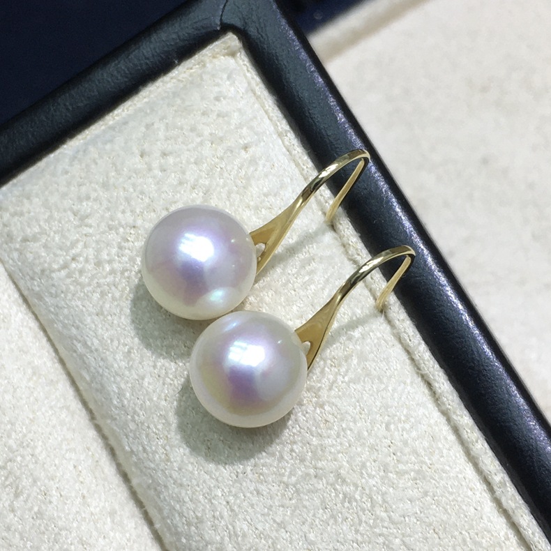 珍珠耳环批发 g18k金简约高跟鞋耳坠 8-9mm白色正圆淡水珍珠-阿里巴巴