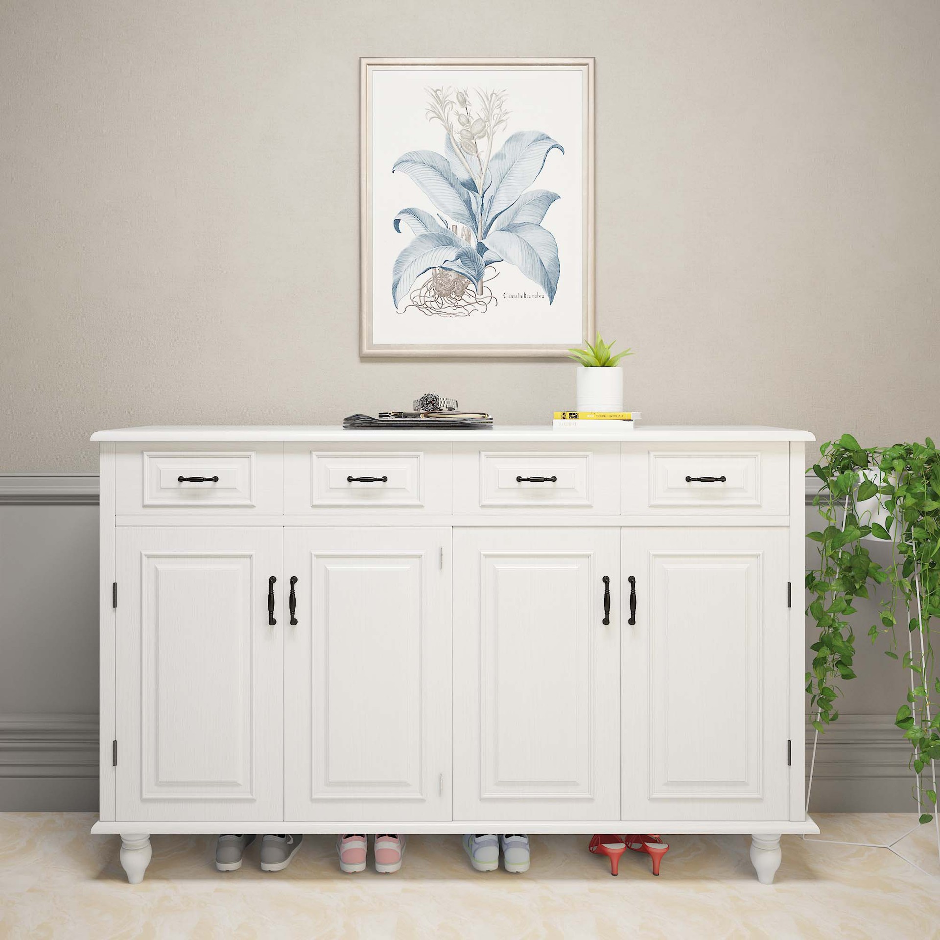 进门鞋柜一体靠墙家用大容量门口放鞋的外面过道实木楼梯玄关柜