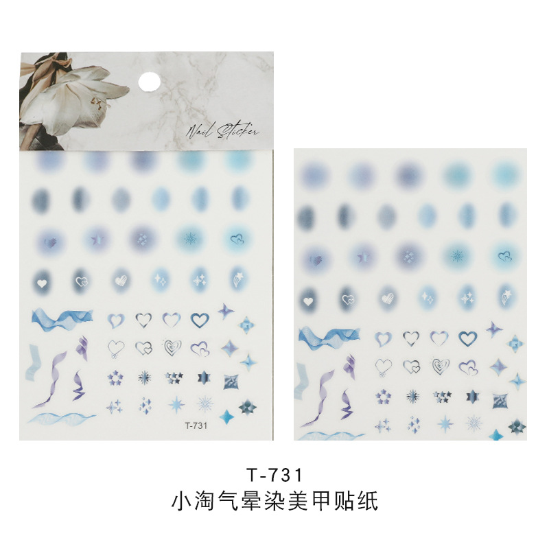 Nail Stickers Wholesale Korean Blooming Stickers Nail Flower Girlish Fresh Nail Stereo Nails Decals