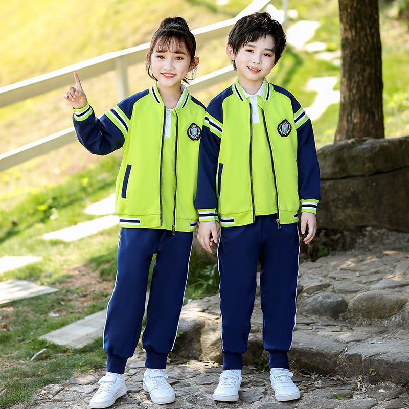 幼儿园园服春秋装英伦风儿童校服套装中小学生运动会班服绿色服