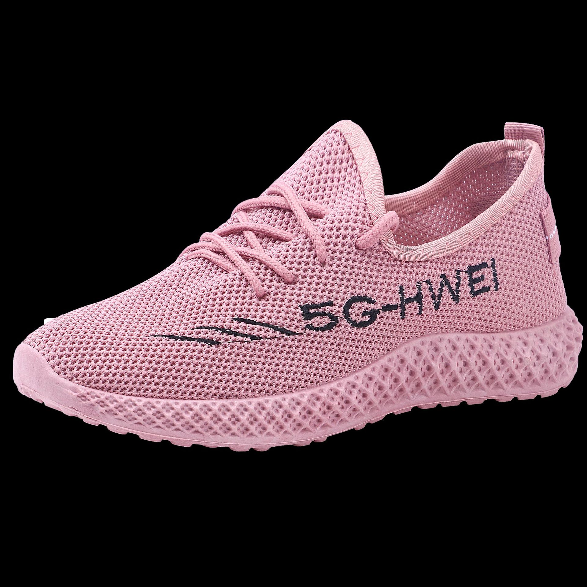 One Piece Dropshipping Women's Real Flying Woven Walking Shoes Soft Bottom Lightweight Women's Lace up Shoes Flat Bottom Running Sneaker