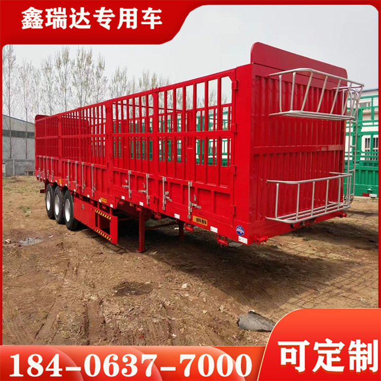 出口空气悬挂11米13米鹅颈仓栏半挂车1.8米高栏-阿里巴巴