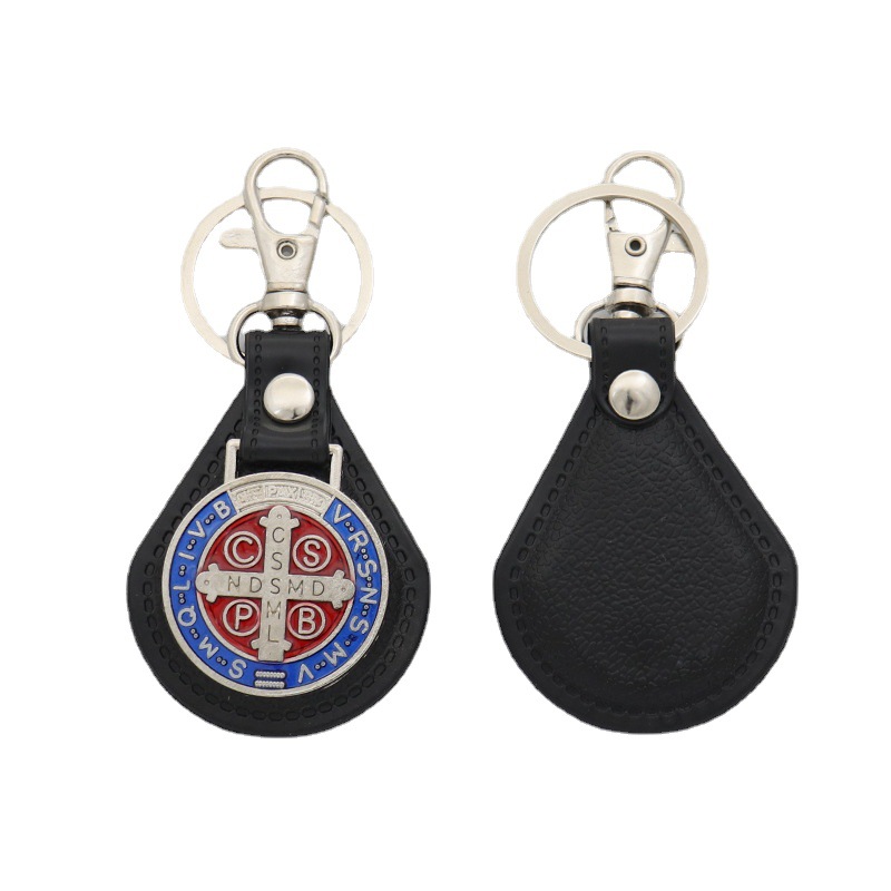 Factory Wholesale Foreign Trade Hot Metal Pu Combination Ornament Pendant Religious Keychain Ornaments