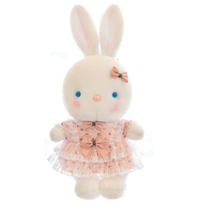 Foreign Trade Cross-Border Cute Gree Rabbit Doll Plush Toy Girls' Bed Sleeping Companion Doll Adorable Home Decoration