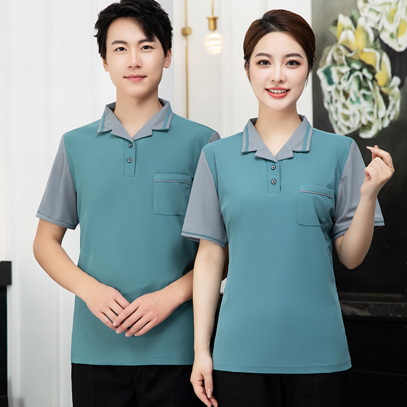 保洁工作服短袖夏季商场超市t恤物业医院酒店宾馆客房清洁员阿姨
