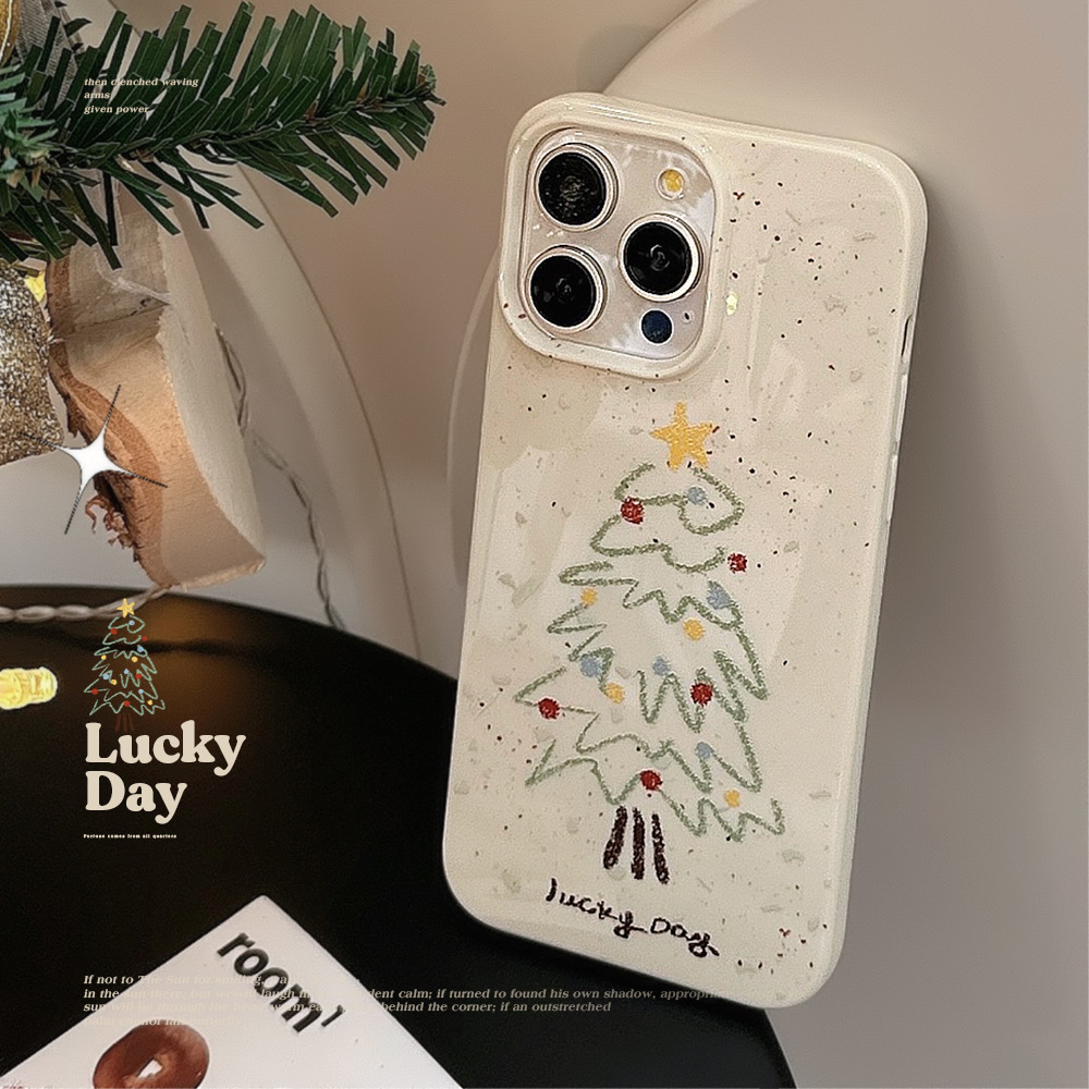 Christmas Tree Iphone15 Phone Case 14 Fun Graffiti 13pro Silicone Max Applicable 11 Generation Xr Silicone Case