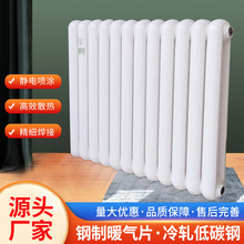 集中供暖钢二柱暖气片低碳钢制散热器定制家用水暖壁挂立式散热器