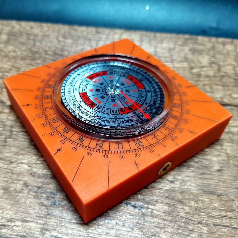 李居明3寸全自动罗盘 十字激光高精度专业风水罗经仪初学者入门