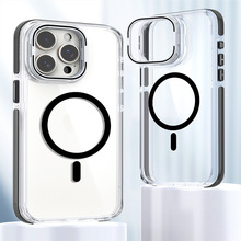 适用iPhone15ProMax双色讯彩手机壳苹果14镜头支架13透明12保护套