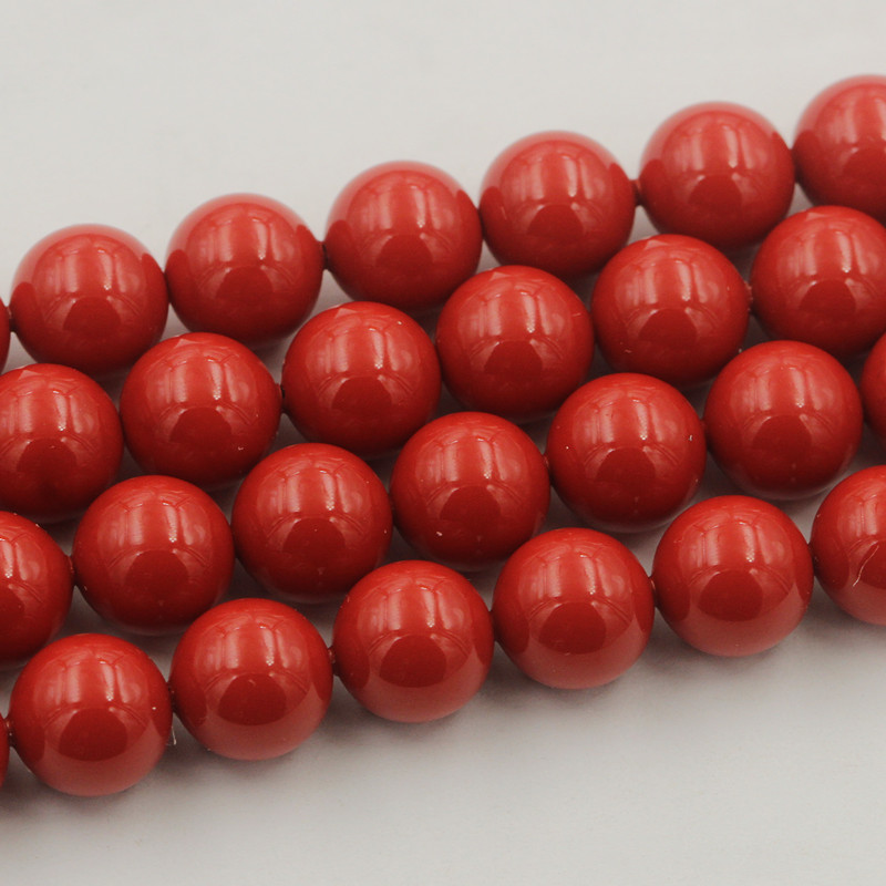 施家奥地利水晶5810通孔珍珠red pearl 718红色手链项链diy散珠