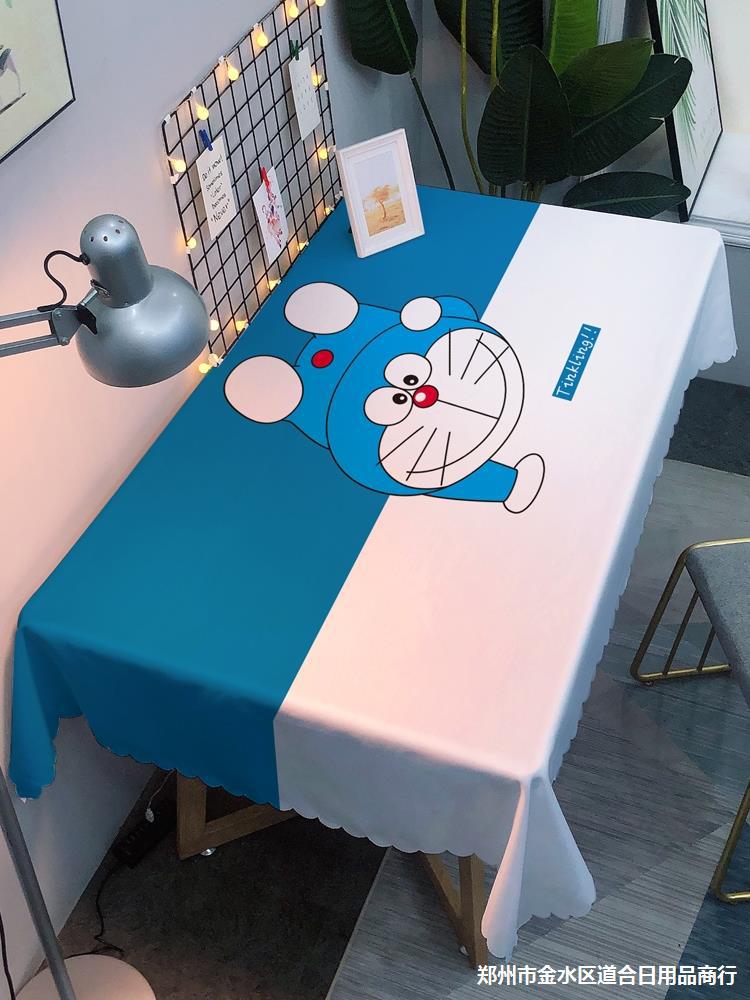 宿舍动漫桌布书桌台布茶几布寝室桌垫子卡通防尘布电脑桌卧室盖布