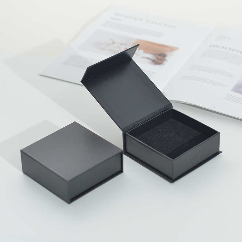 翻盖包装盒通用书型盒包装可定印logo黑色首饰包装礼盒饰品盒精品