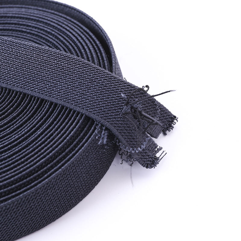 Factory in Stock Black, Colors Elastic Band Thickened and Densely Woven Elastic Band Wholesale High Elastic Shuttleless Double-Sided Twill Elastic Band