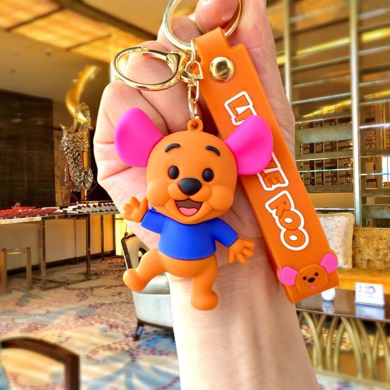 New Cartoon Pooh Bear Keychain Tigger Toy Bag Package Pendant Car Key Chain Crane Machine Small Gift