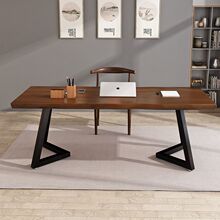 北欧实木电脑桌台式家用现代简约卧室书桌美式原木长桌书法办公桌