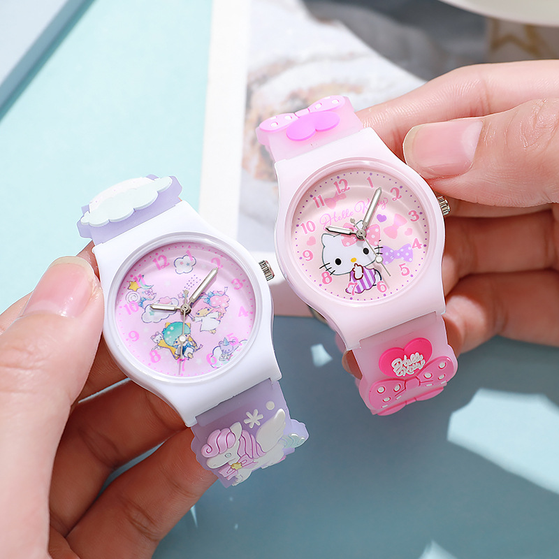 New Cute Cartoon Children's Watch Jelly Sanrio Primary School Student Watch Quartz Watch Gifts for Boys and Girls