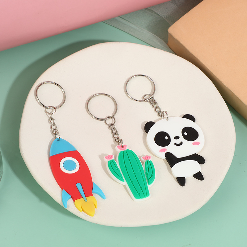 amazon is dedicated to spot three-dimensional pvc flexible glue keychain pendant small gift new panda handbag pendant