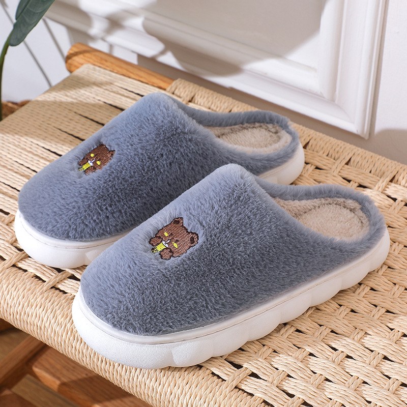 Cotton Slippers Women's Winter Slippers Imitation Rabbit Fur Confinement Shoes Home Cotton Slippers Cotton Slippers Cotton Shoes Men's Factory Wholesale in Stock Generation Hair