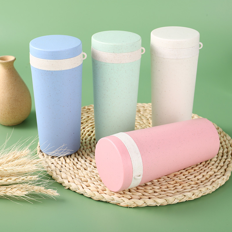 厂家直供塑料杯批发小麦秸秆水杯麦香杯子礼品杯子可加印logo