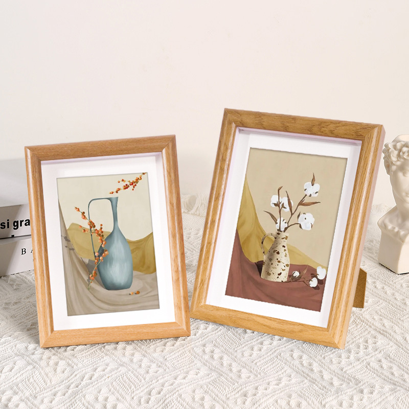 木质相框摆台挂墙挂画a4影楼画框架裱diy立体做旧装饰画厂家批发