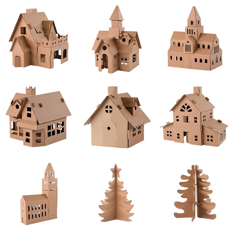 diy纸箱套装组合幼儿园礼物温馨小屋系列纸质玩具装饰品儿童手工