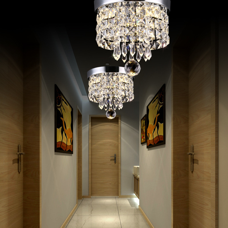 Factory Wholesale Crystal Aisle Light Hallway Lamp Corridor Light Bedroom Living Room Led Ceiling Balcony Light