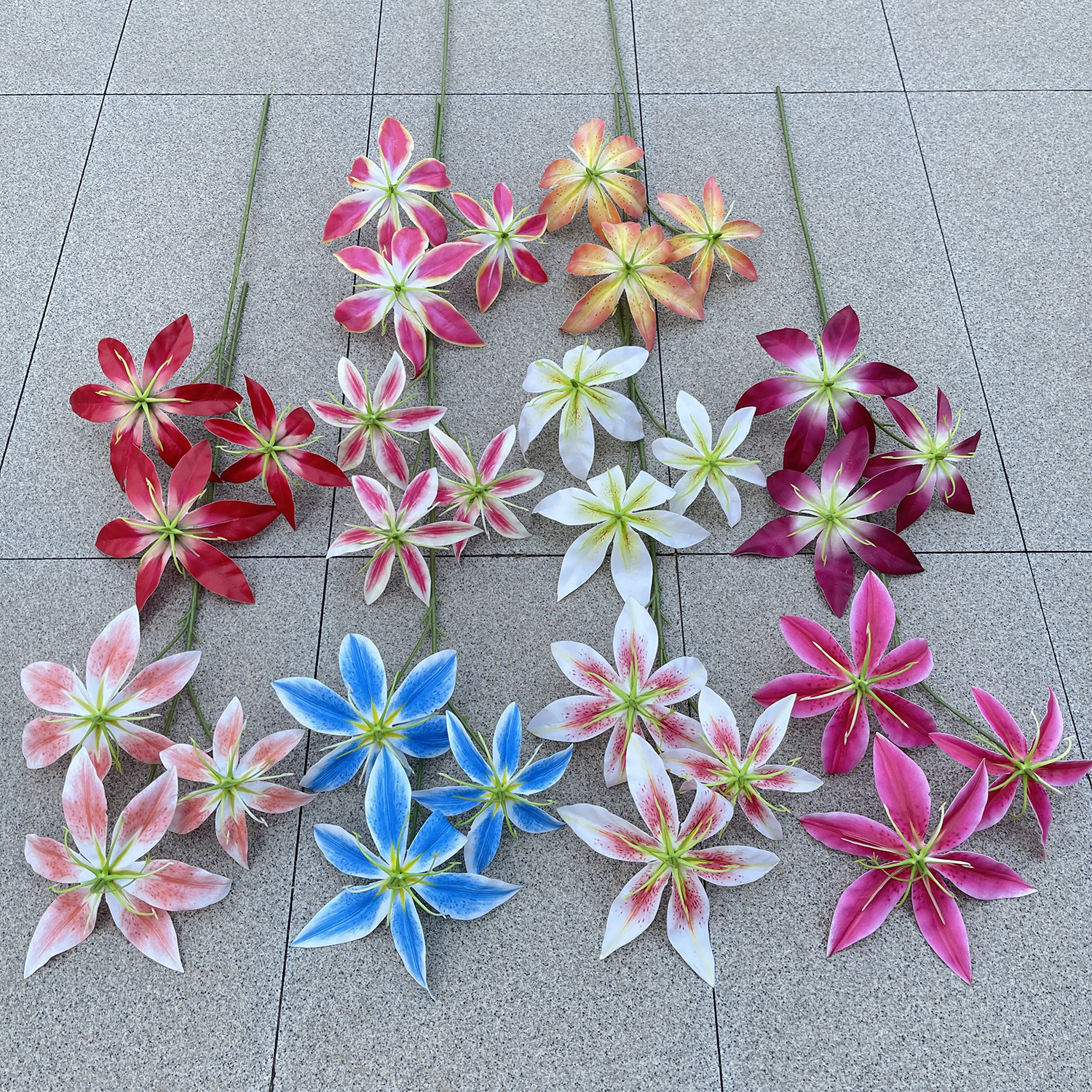 3头3d打印火焰百合 仿真 婚庆居家装饰假花 批发-阿里巴巴