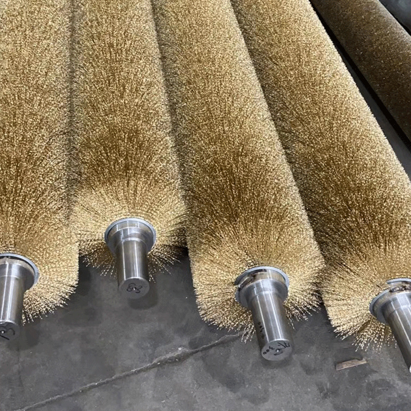 直供筛沙机防堵毛刷 砖厂钢丝条刷滚筒筛钢丝刷 抛光除锈钢丝辊