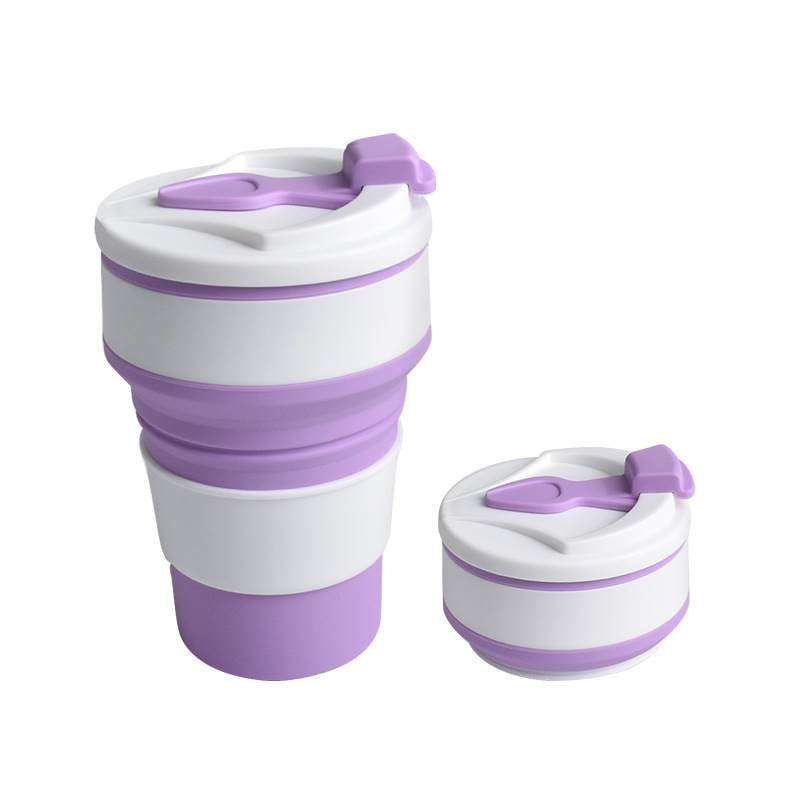 High-Looking Silicone Folding Water Cup Outdoor Camping Sports Retractable Water Cup Travel Portable Portable Portable Portable Cup Factory Wholesale