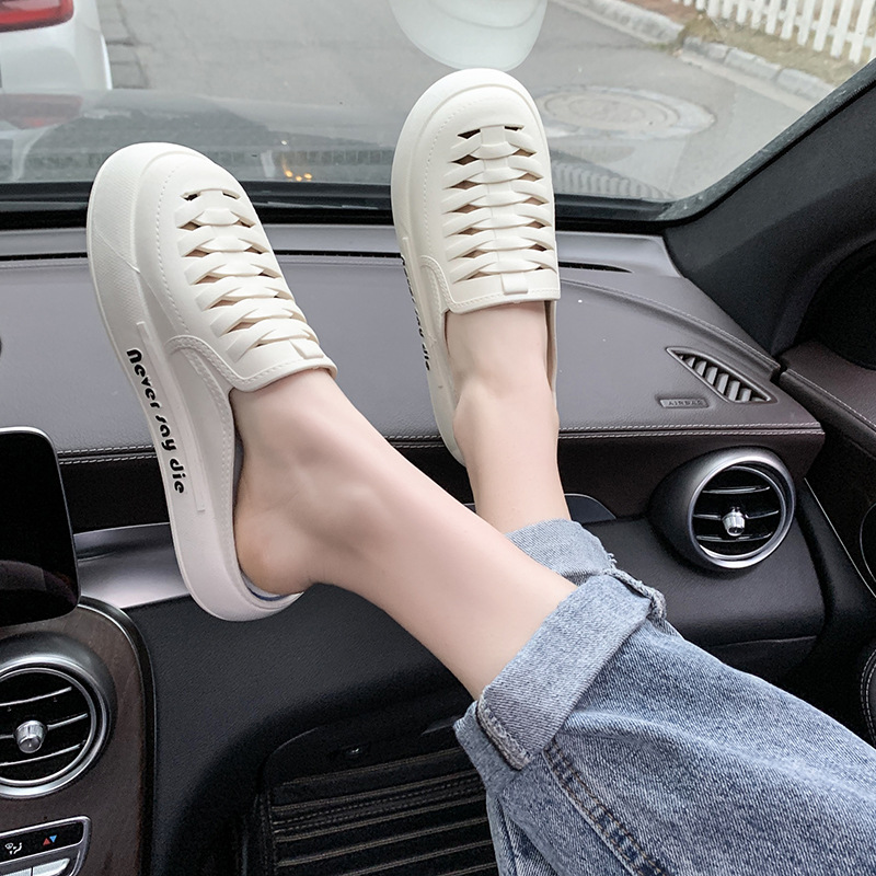 Cross-Border New Arrival Summer 2022 Thick-Soled Nurse Slippers Women's Korean-Style Outer Wear Half Slippers Work White Shoes Sandals Wholesale