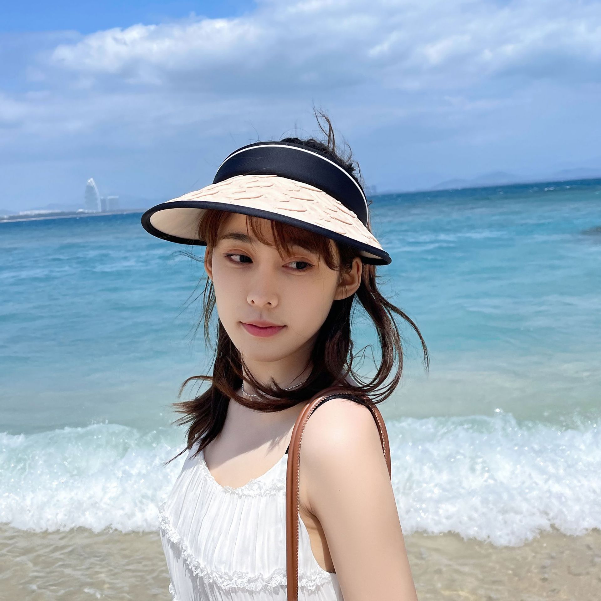 2023 New Lace-up Knitted Bucket Hat Women's Casual Sun Hat Sun Hat Fresh Travel Sun Hat Women's