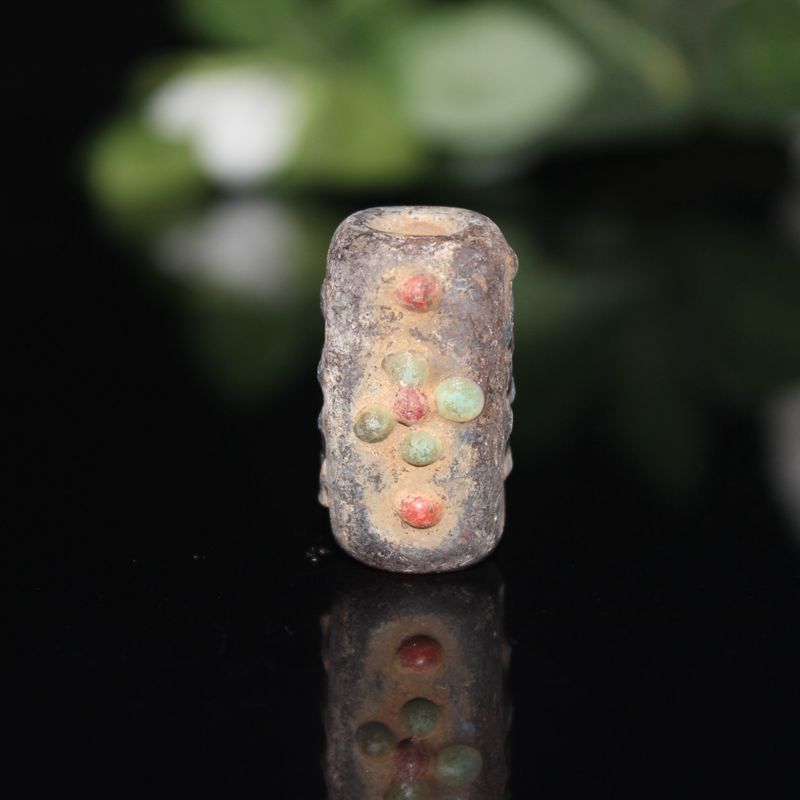 古玩老珠子收藏品 清代老琉璃凤尾千花桶珠吊坠 古珠琉璃挂件批发