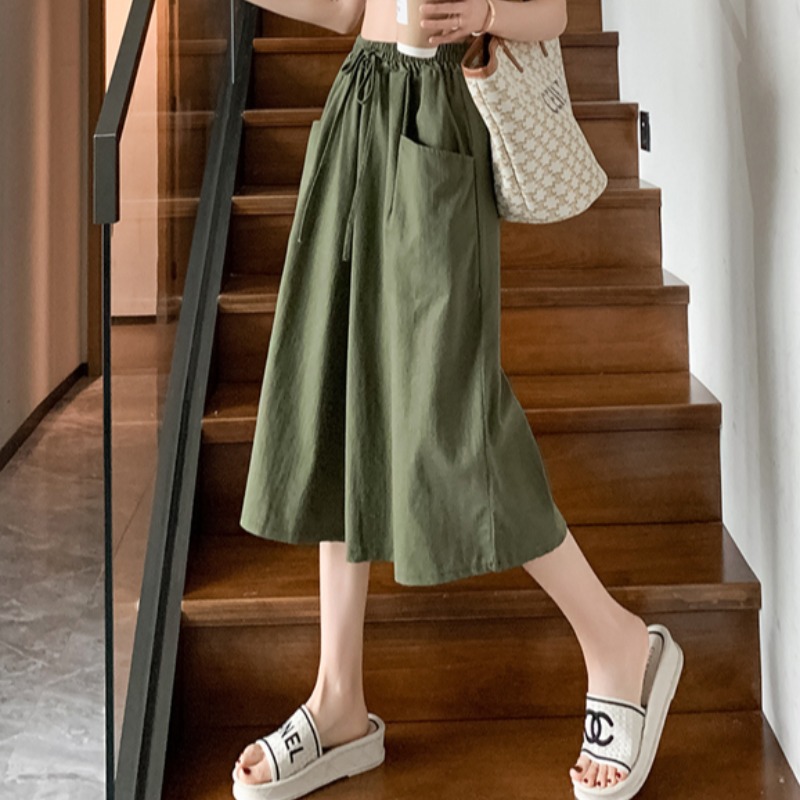 裙裤阔腿裤棉麻裤子高腰垂感宽松百搭七分裤休闲女裤夏季新款